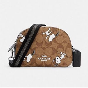 Coach Peanuts Mini Serena Crossbody In Signature Canvas With Snoopy Print